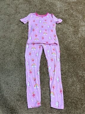 Free Birdees Bamboo Pink Unicorn & Rainbow Pajama Set